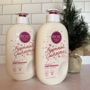 Eos Peppermint Cashmere Body Lotion Limited Edition Holiday 16 oz. Rare (2PK)